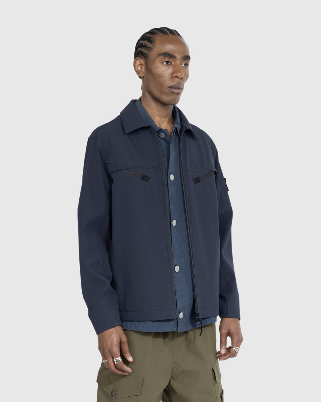 Stone island button discount jacket